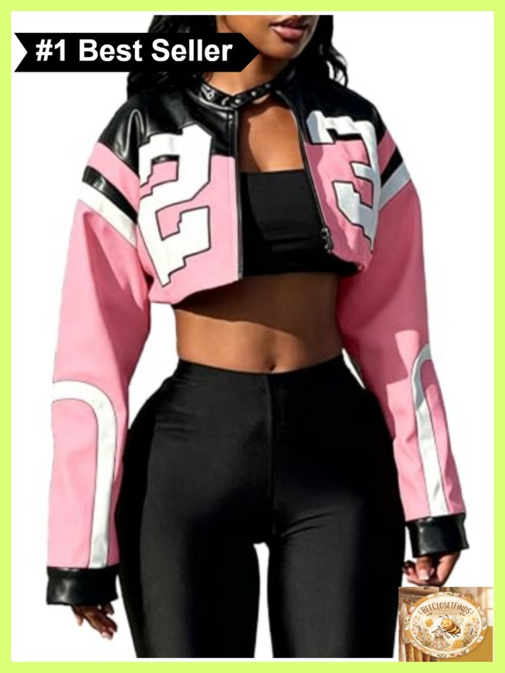 Cropped Faux Leather Jacket Motorcycle Bomber Long Sleeve Zip Up